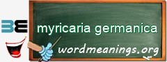 WordMeaning blackboard for myricaria germanica